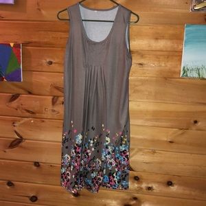 Gray dress with floral bottom
